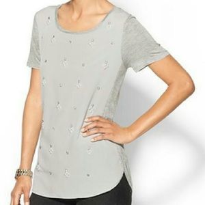 Piperlime Collection pearl rhinestone embellished top XS